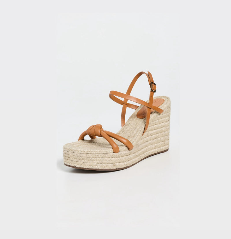 FARM Rio Knot Wedge Sandals - Camel