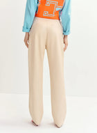 Essentiel Antwerp Faux Leather Straight Leg Pants - Ecru