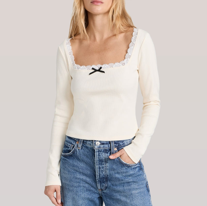 STAUD Paisley Top - Ivory