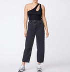 Monrow Cutout One Shoulder Bodysuit - Black