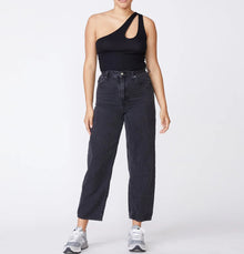 Monrow Cutout One Shoulder Bodysuit - Black