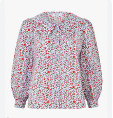 Pink City Prints Ditsy Strawberry Apple Blouse