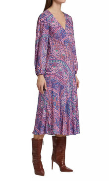 ba&sh Franky Paisley Dress - Blue Multi