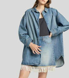 Ragdoll LA Denim Skirt With Fringe