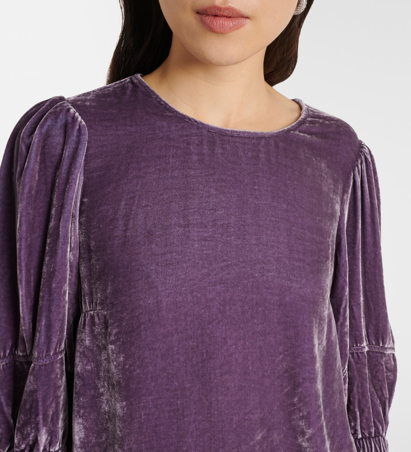 Velvet by Graham & Spencer Nancy Silk Velvet Top - Armor