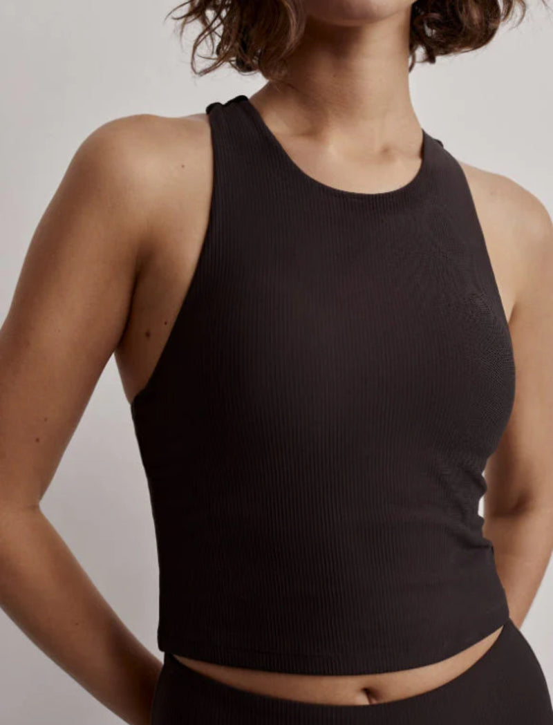 Varley Lets Move Rib Kempton Bra - Chocolate Torte