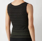 ecru Missoni Stitch V Neck Tank - Black Pine