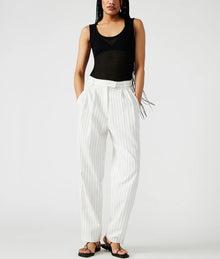 Steve Madden Rumi Pants - White Pinstripe