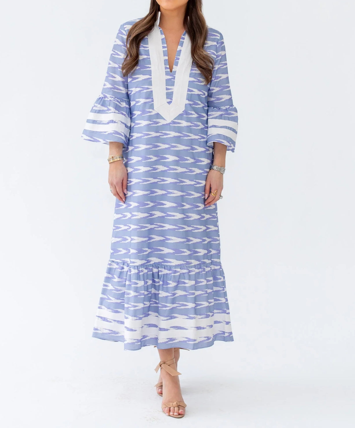 Sail To Sable Kit Serenity Ikat Stripe Print Caftan