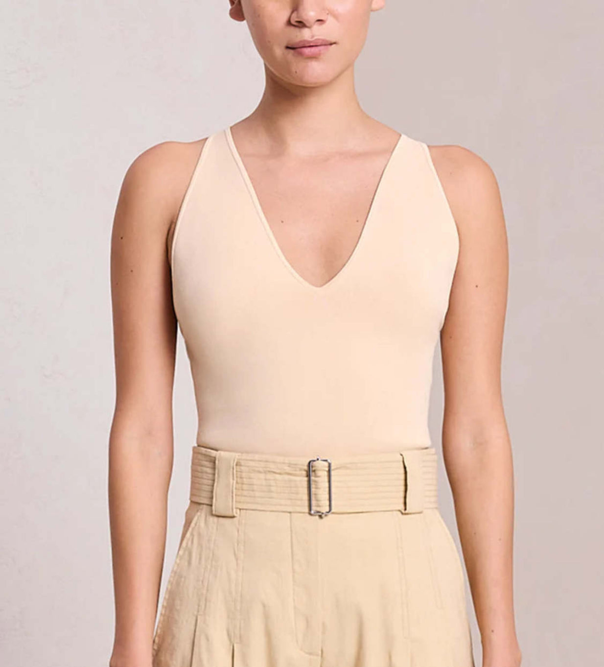 A.L.C. Vera Plunging Bodysuit - Straw