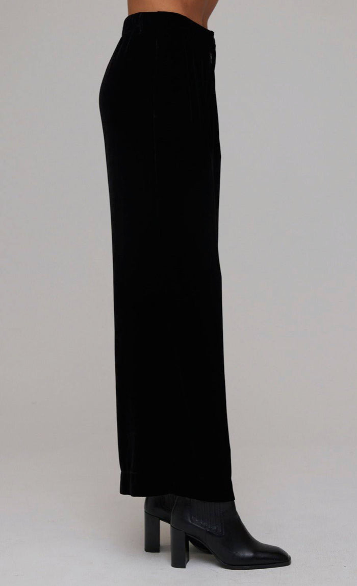 Bella Dahl Velvet Wide Leg Trouser - Black