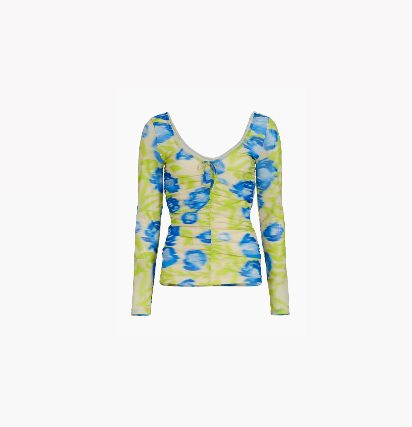 GANNI Floral‎ Mesh Scoop Neck Top