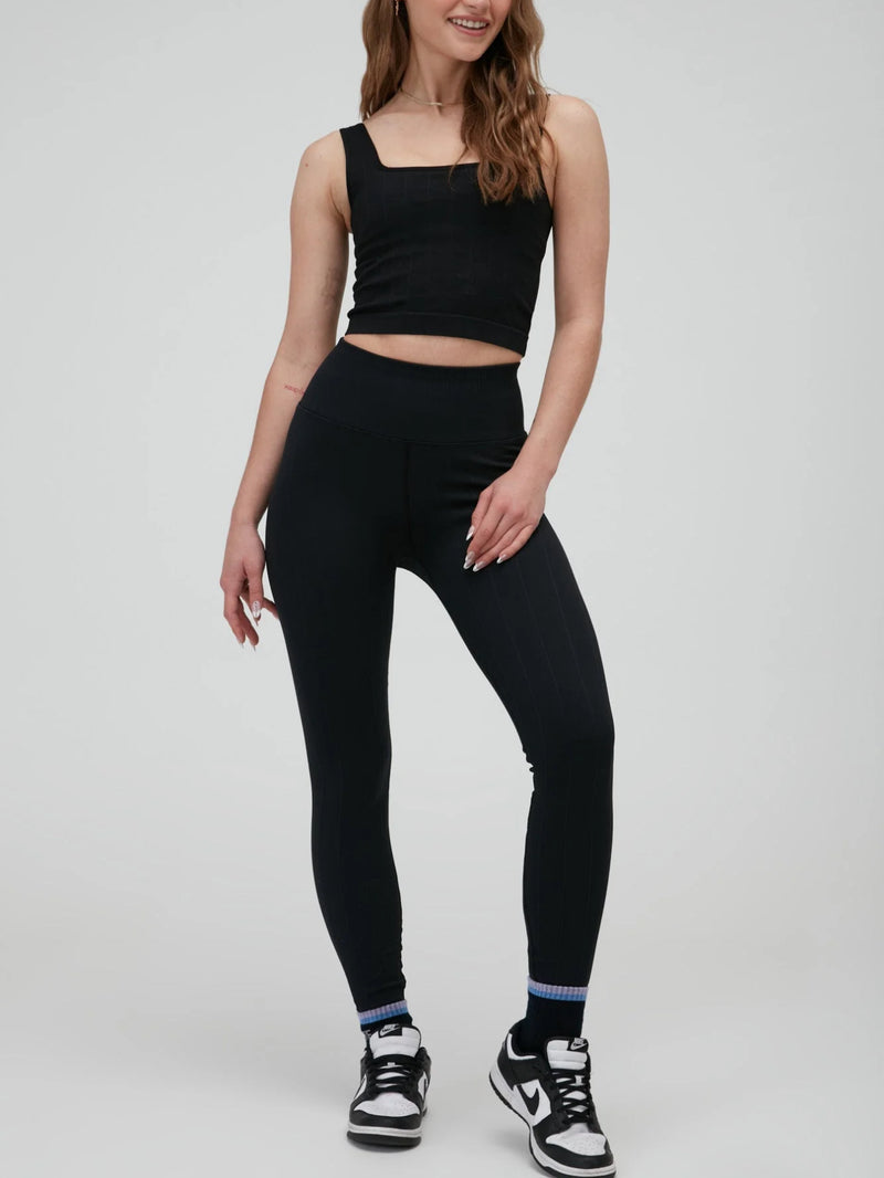 Spiritual Gangster Amara Wide Rib Seamless Legging - Black