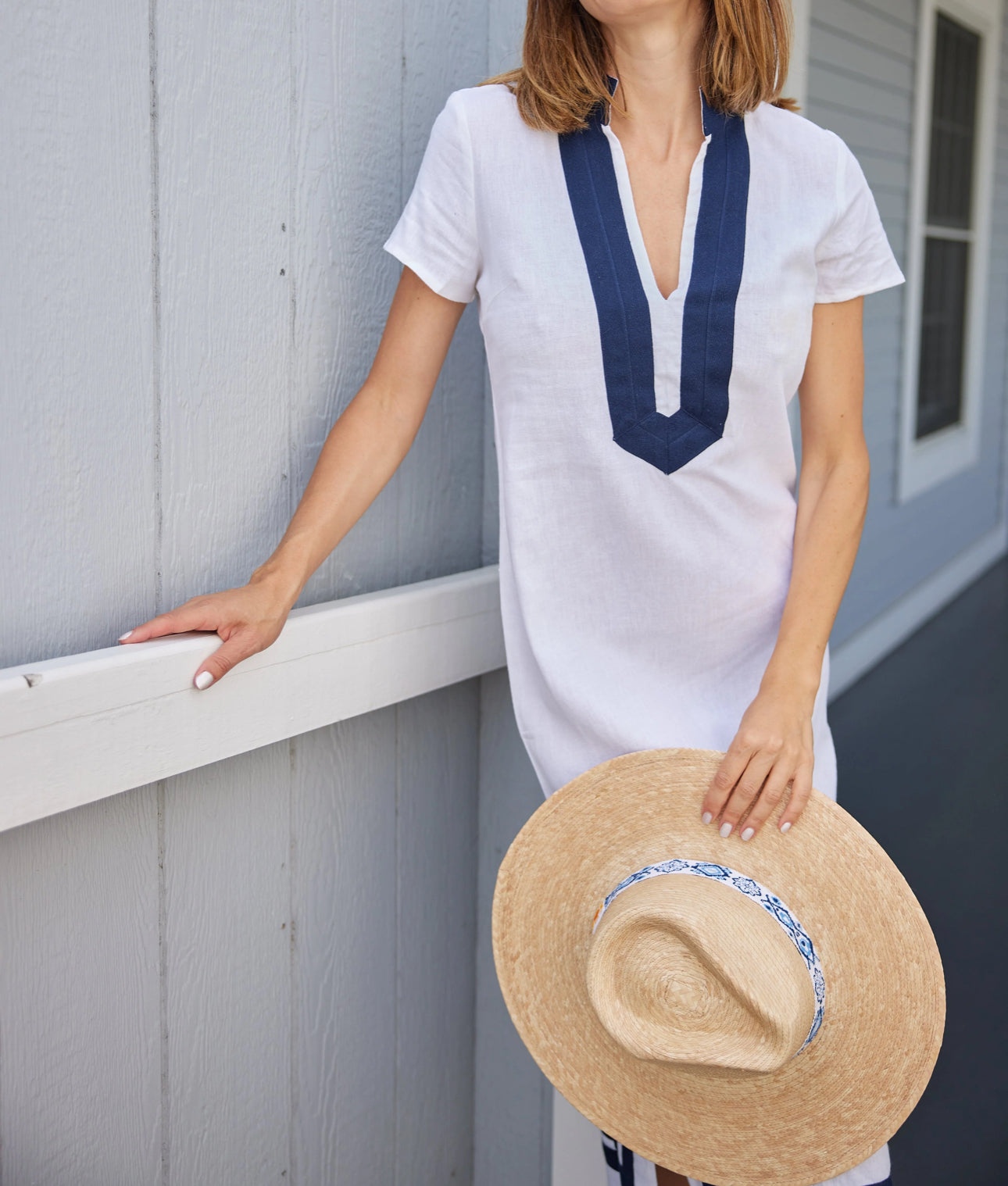 Sail To Sable Short Sleeve Classic Maxi Tunic - White