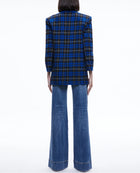 Alice + Olivia Ashley Oversized Blazer - Schoolgirl Plaid Sapphire