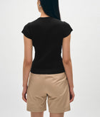 White + Warren Ribbed T Shirt - Black