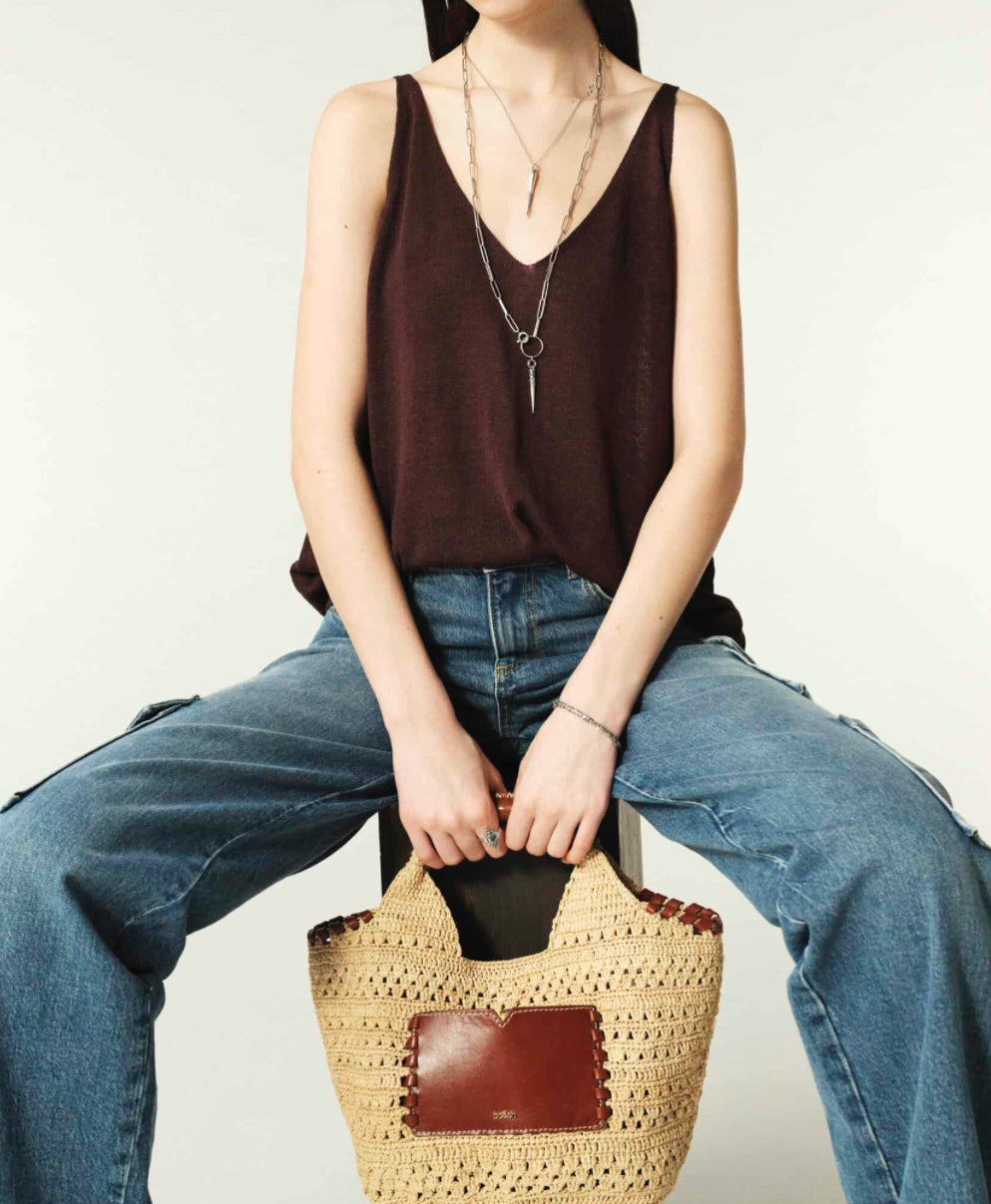 ba&sh Dalil Crochet Top - Chocolate