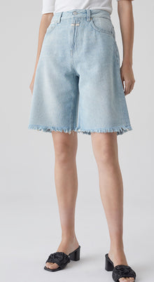 Closed Staight Leg Shorts - Mid Blue