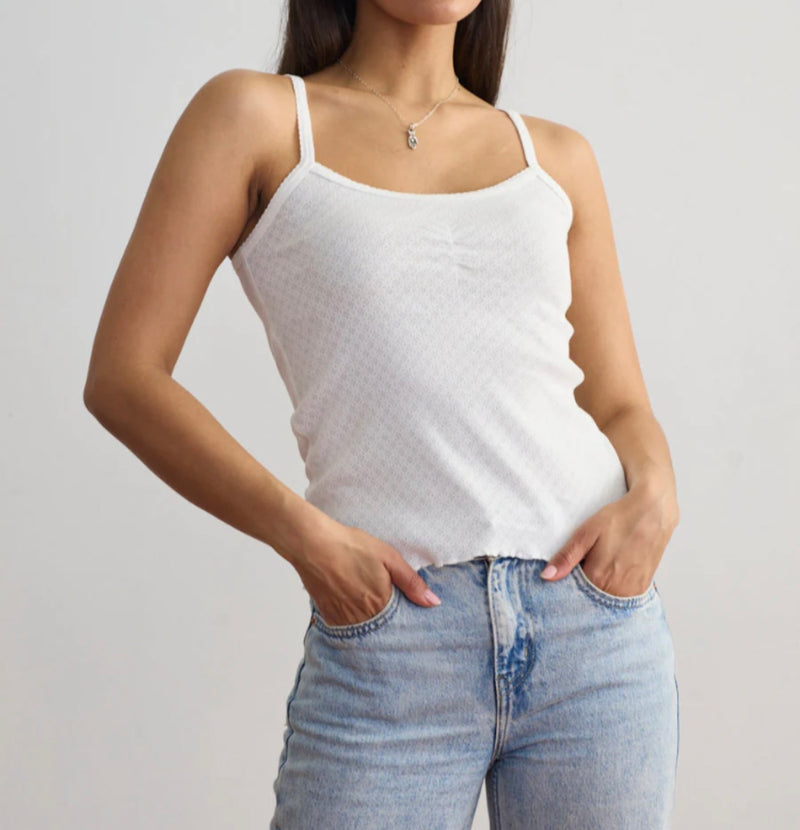 Margaret O'Leary Pointelle Camisole - Vanilla