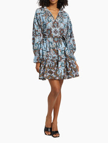 Cara Cara Poppy Paisley Belted Minidress