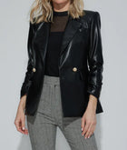 Generation Love Lou Vegan Leather Blazer - Black