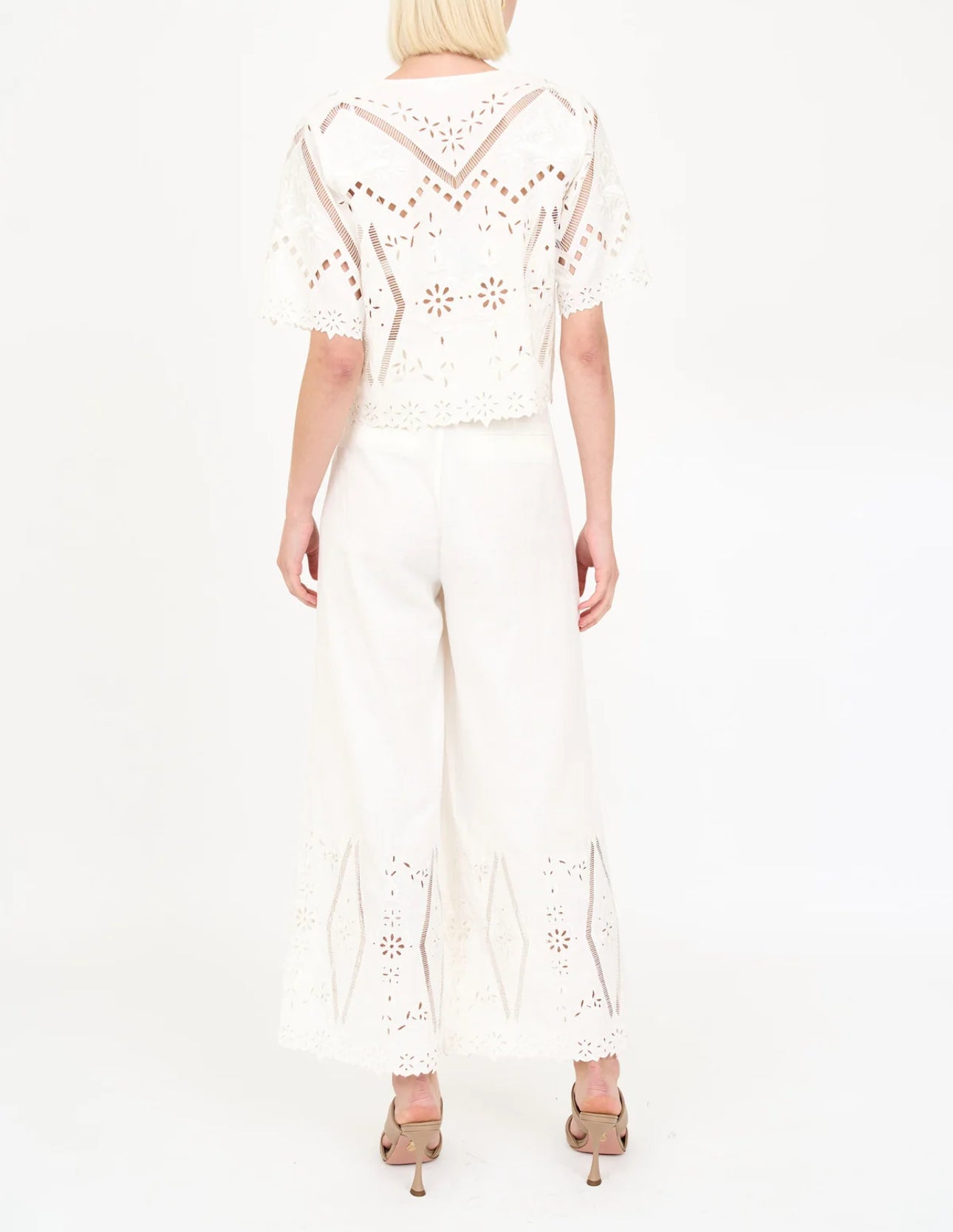 Christy Lynn Dylan Pant - Blanc Embroidery