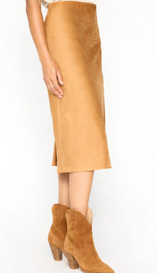 Brochu Walker The Hallie Vegan Suede Slip Skirt - Camel