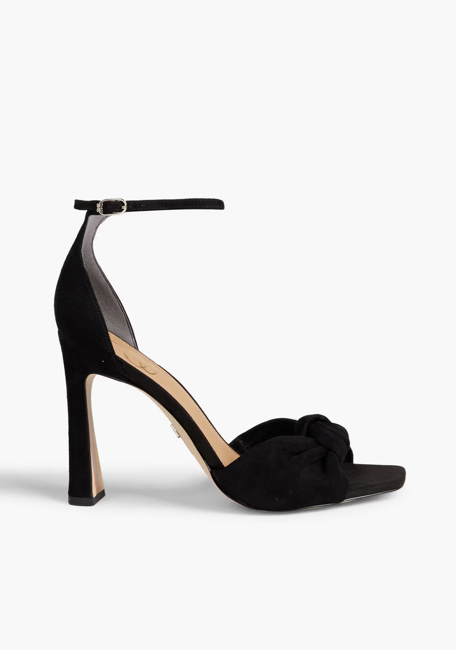 Sam Edelman Lucia Knotted Suede Sandals - Black