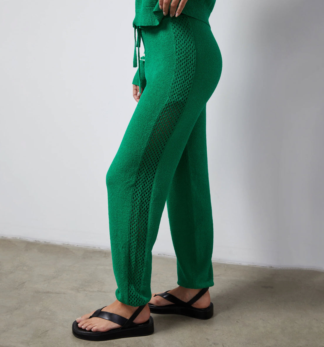 Monrow Boucle Knit Vintage Sweatpants - Parsley