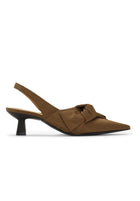 GANNI Soft Bow Slingback Pumps - Chicory Coffee