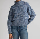 Margaret O’Leary Kimbra Blue Cotton Turtleneck Sweater