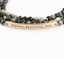 DEMDACO Strong-Beautiful-You Necklace/Bracelet - Black Mix