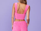 Monrow Terry Cloth Cropped Tank - Rose Bud