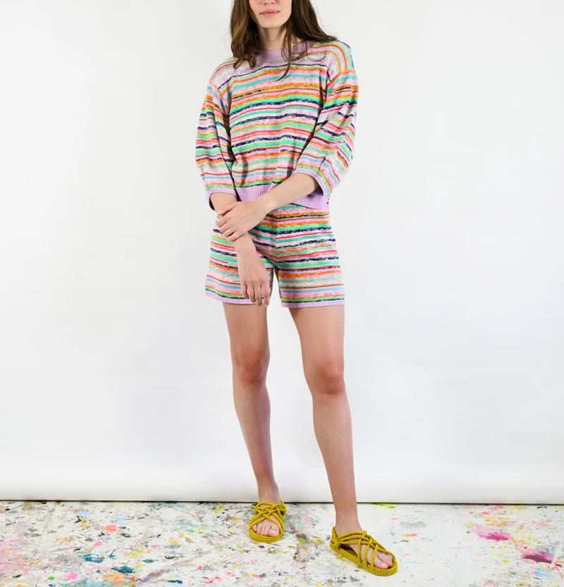 Kerri Rosenthal The Velo Shorty - Messy Stripe Multi
