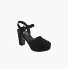 Cordani Torin Ankle Strap Platform Pump - Black Suede