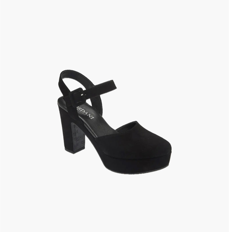Cordani Torin Ankle Strap Platform Pump - Black Suede