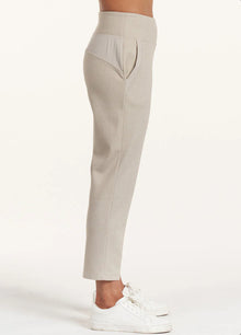 Thrive Société Quinn Rib Trim Trouser - Stone