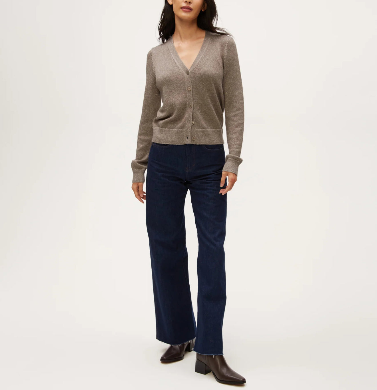 Michael Stars Ruiz Metallic Cardigan - Pewter