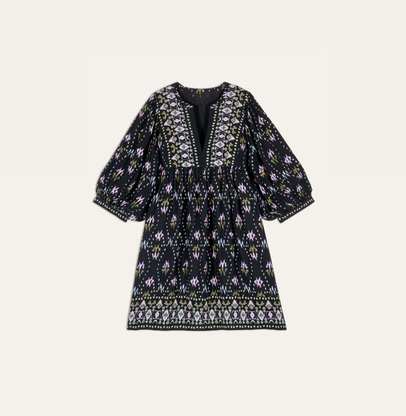 ba&sh Short Printed Naia Dress - Night Blue