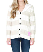 GANNI Poplin Collar Smiley Cardigan - Egret