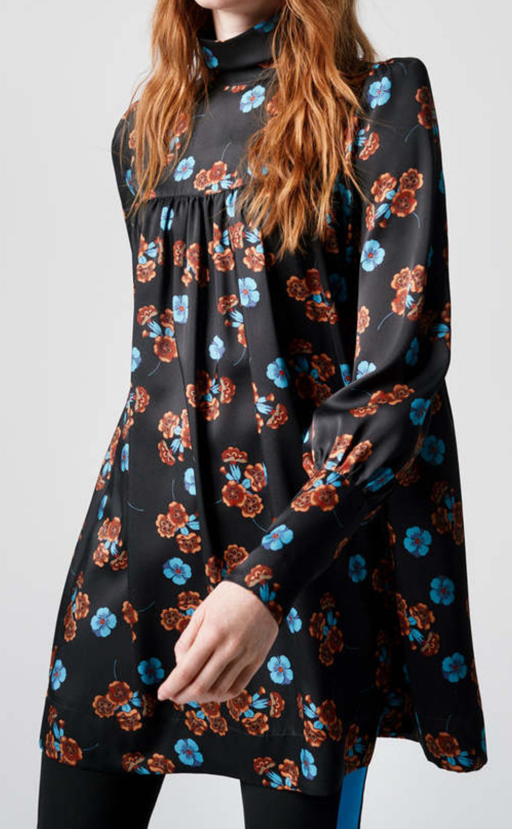 Smythe Mini Dress - Black Grounded Floral