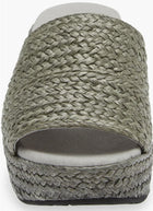 Chocolate Blu Natural Yunis Sandal - Dark Grey Raffia