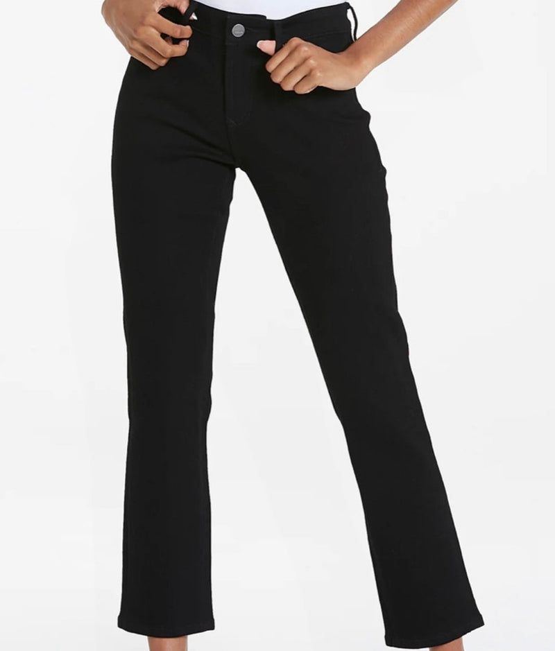 Dear John Denim Blaire High Rise Ankle Slim Straight Leg Jeans - Black Arrow