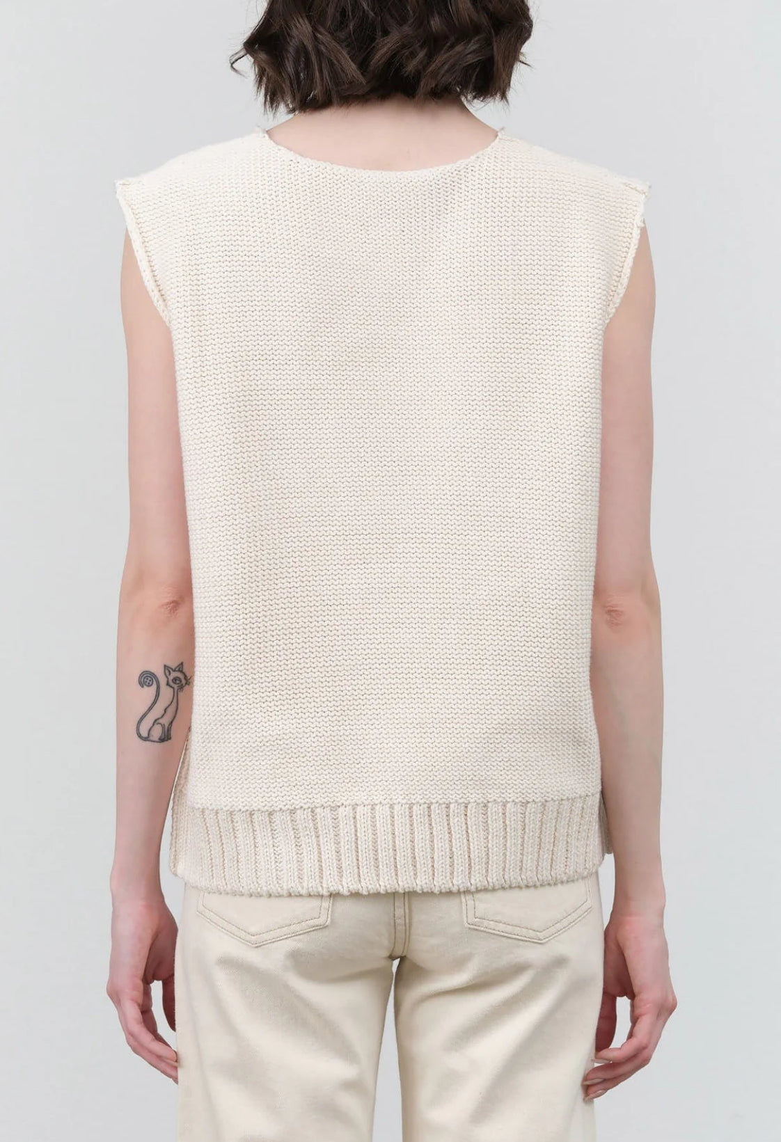 NSF Catalina Sleeveless Sweater Top - Soft White
