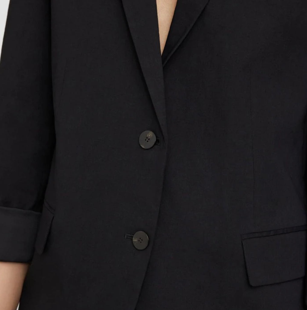 Theory Black Relaxed Blazer - Good Linen