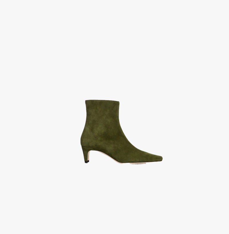 STAUD Wally Suede Ankle Boot - Olive