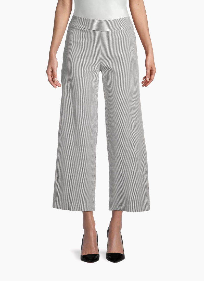 Avenue Montaigne Alex Seersucker Wide-Leg Pants