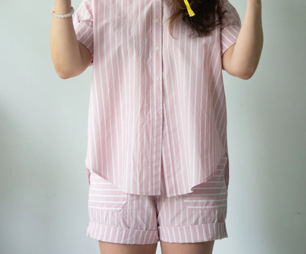 Heather Harlan Work Short - Pink/White Stripe