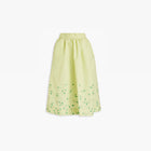 GANNI Taffeta Embroidered Skirt - Lily Green