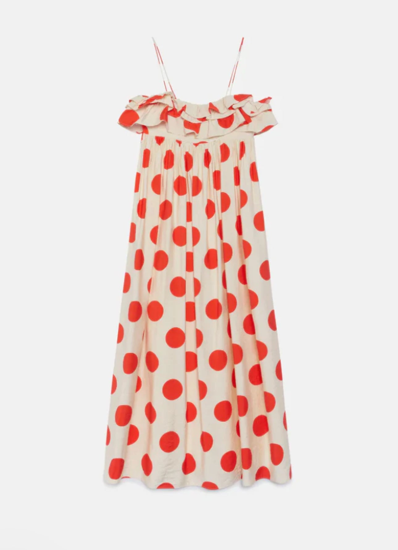 Compañia Fantastica Long Polkadot Ruffle Dress